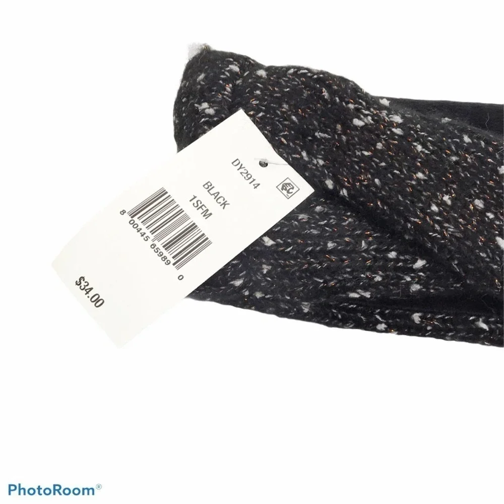 DKNY fleece lined head band speckled black